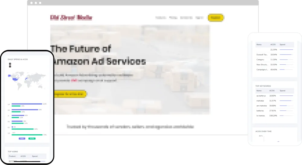 Archived Hoxton Media Group project material showing advertising analytics and campaign management interfaces